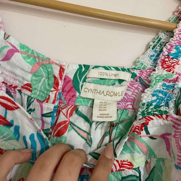 NWT Cynthia Rowley Floral 100% Linen Tank - Picture 3 of 4